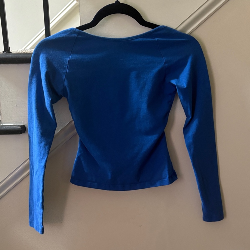 Princess Polly Fitted Long-Sleeve Scoop Neck Top - Royal Blue